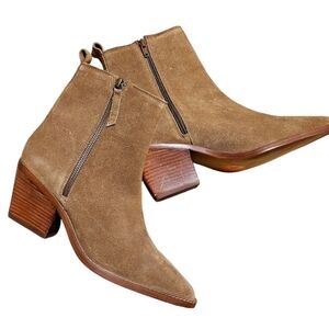 🥳HOST PICK🥳BRONX NEXT-LOW-KOLE dark Tan Brown ZIP ANKLE BOOTS size 10 9.5